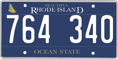 RI license plate 764340