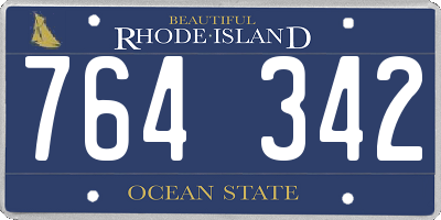 RI license plate 764342