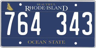 RI license plate 764343