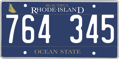 RI license plate 764345