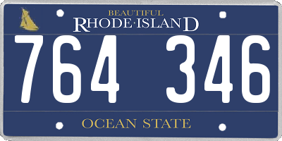 RI license plate 764346