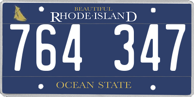 RI license plate 764347