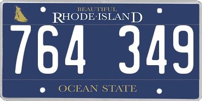 RI license plate 764349