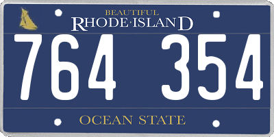 RI license plate 764354
