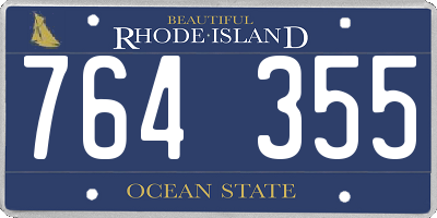 RI license plate 764355