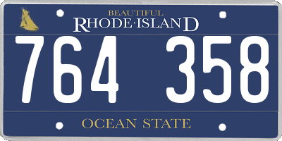 RI license plate 764358
