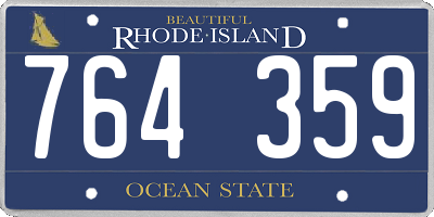 RI license plate 764359