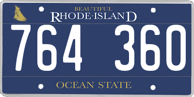 RI license plate 764360