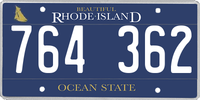 RI license plate 764362