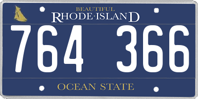 RI license plate 764366