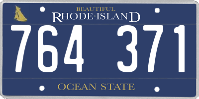 RI license plate 764371
