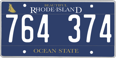 RI license plate 764374