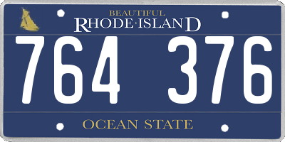 RI license plate 764376