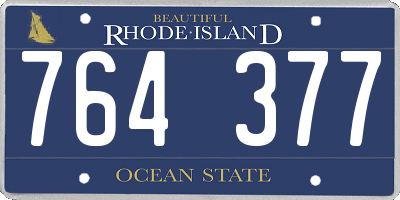 RI license plate 764377