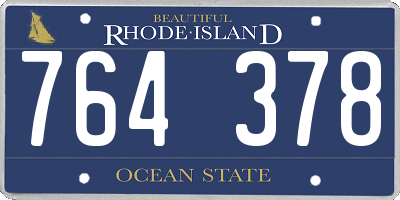 RI license plate 764378