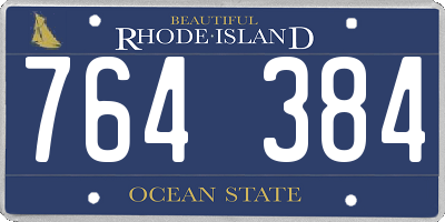 RI license plate 764384
