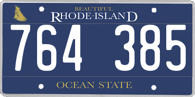 RI license plate 764385