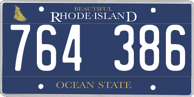 RI license plate 764386