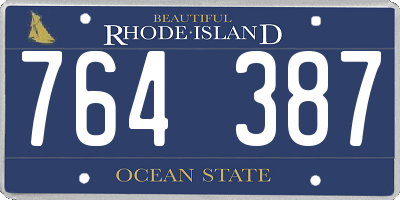 RI license plate 764387
