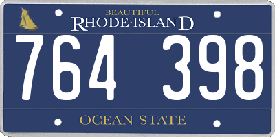 RI license plate 764398