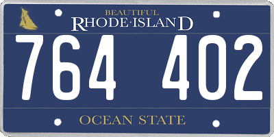 RI license plate 764402