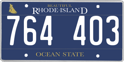 RI license plate 764403