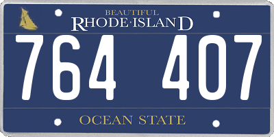 RI license plate 764407