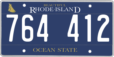 RI license plate 764412