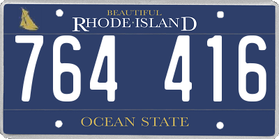 RI license plate 764416