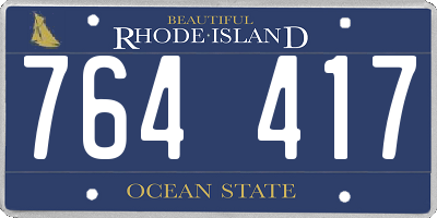 RI license plate 764417