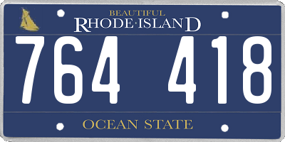 RI license plate 764418
