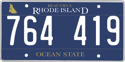 RI license plate 764419