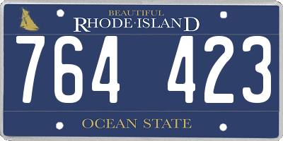 RI license plate 764423