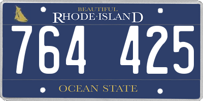 RI license plate 764425