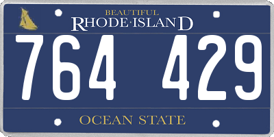 RI license plate 764429