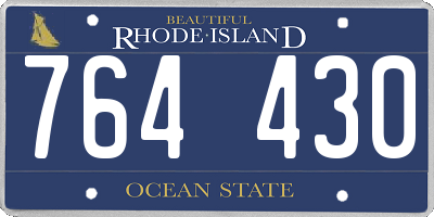 RI license plate 764430