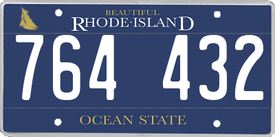 RI license plate 764432