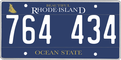 RI license plate 764434