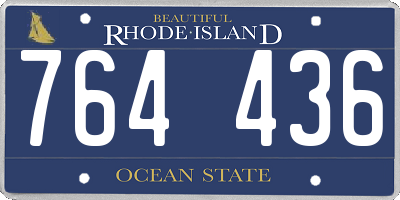 RI license plate 764436