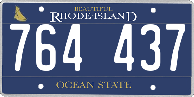 RI license plate 764437