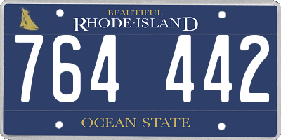 RI license plate 764442