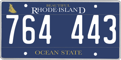 RI license plate 764443