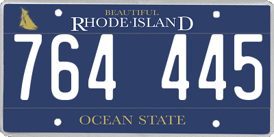 RI license plate 764445