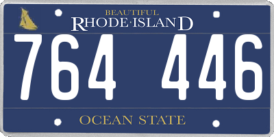 RI license plate 764446
