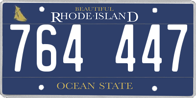 RI license plate 764447