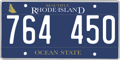 RI license plate 764450