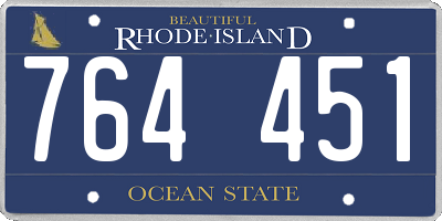 RI license plate 764451