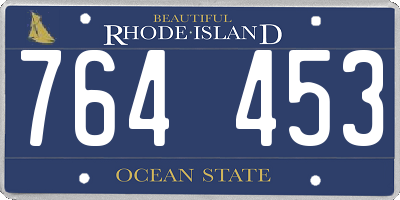 RI license plate 764453