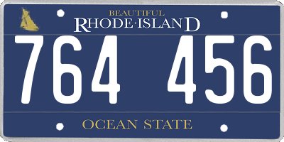 RI license plate 764456
