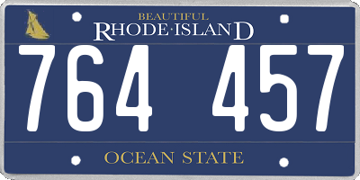 RI license plate 764457